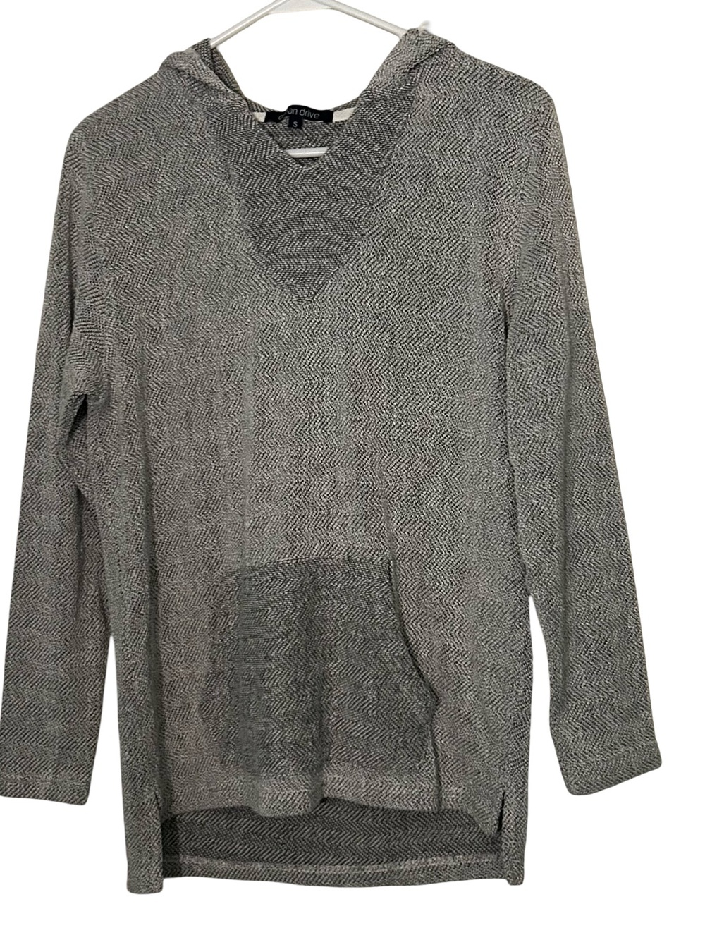Ocean Drive black and white Textured Hooded Pullover